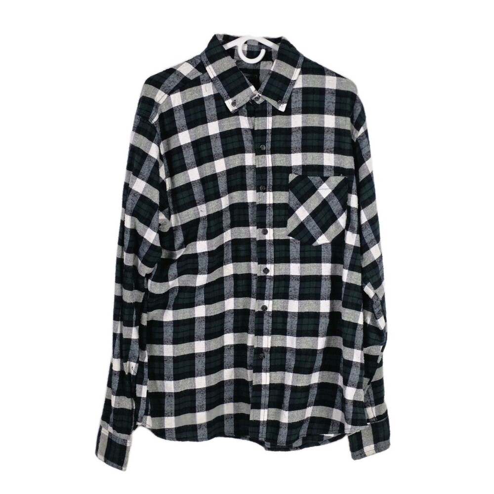 Jackson Hole‎ Men's XL Green And Blue Plaid Flannel Long Sleeve Button Up Shirt